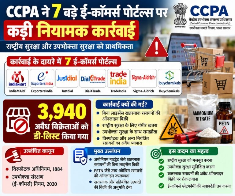 CCPA की सर्जिकल स्ट्राइक: ऑनलाइन प्लेटफॉर्म्स पर खतरनाक विस्फोटक पदार्थों की अवैध बिक्री के खिलाफ महा-कार्रवाई